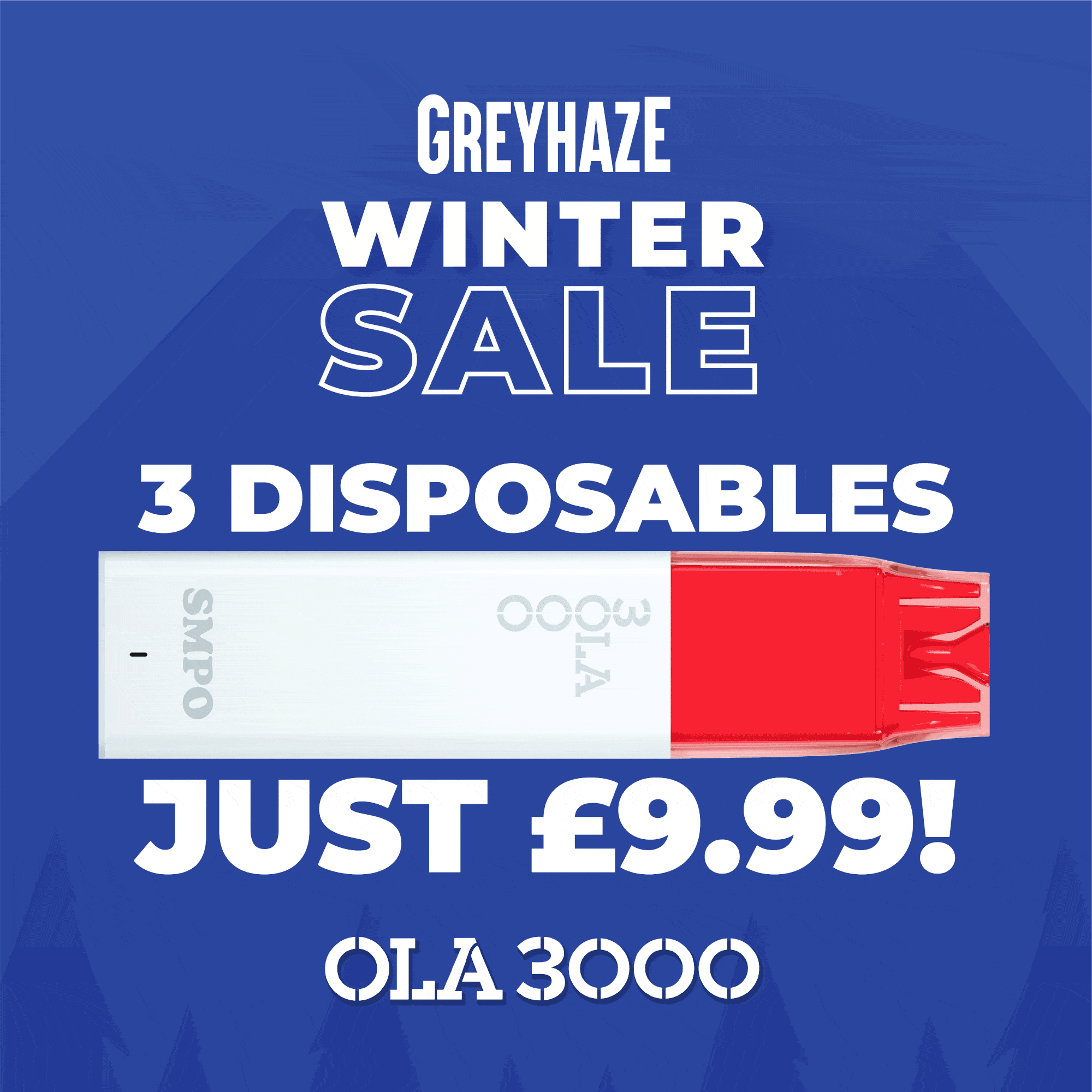 3 disposables for just £9.99 with our winter sale! 😉 😎 Grey Haze